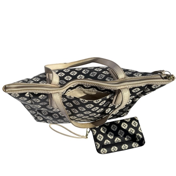 Fossil Sydney Geometric Diamond Shopper Tote Bag Purse & Matching Wallet - Picture 3 of 16